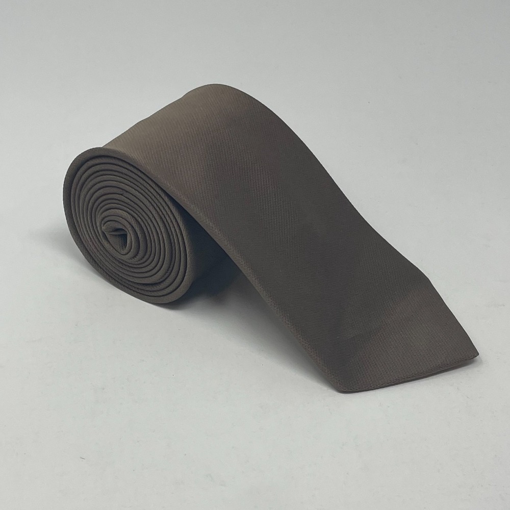 Austin Manor Brown Solid Tie Necktie